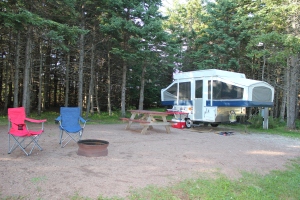 Our lovely campsite at PEI National Park (our new favorite spot)
